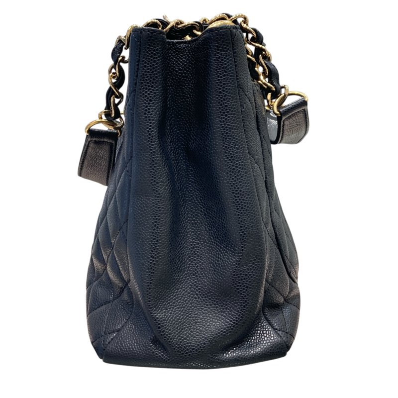 CHANEL 香奈兒 荔枝牛皮 GST 金鍊肩背包  黑色-3