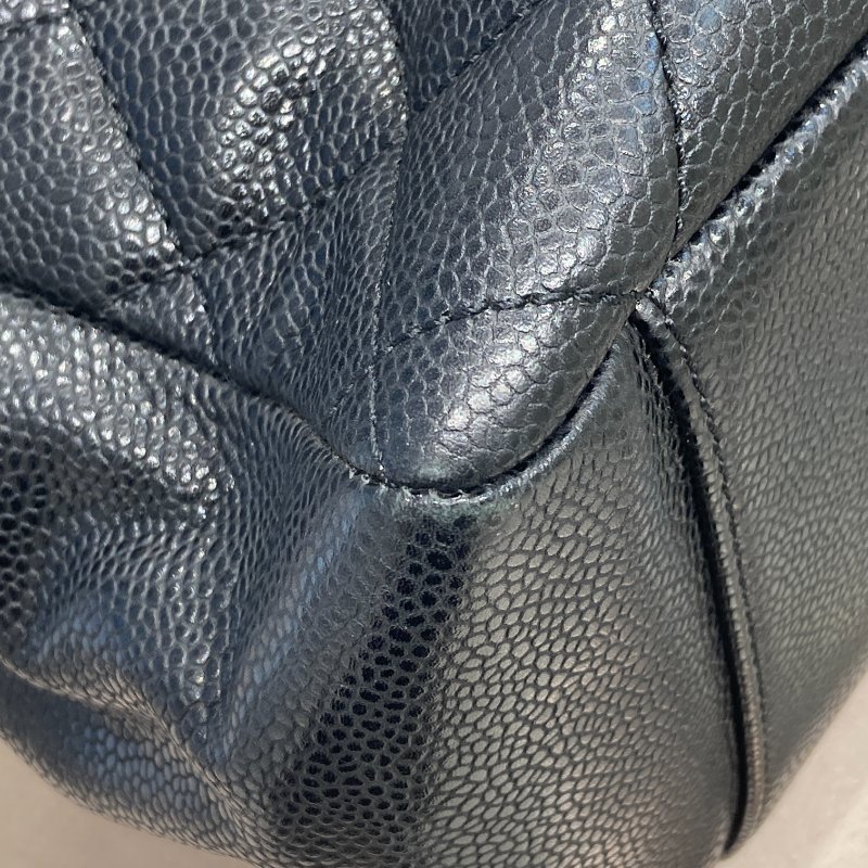 CHANEL 香奈兒 荔枝牛皮 GST 金鍊肩背包  黑色-8