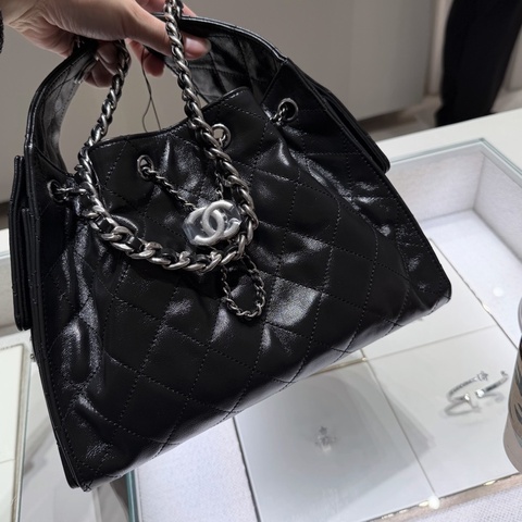 Chanel 黑銀油臘小號全新品 25bag 最新限量油臘皮革+黑銀🦋🖤