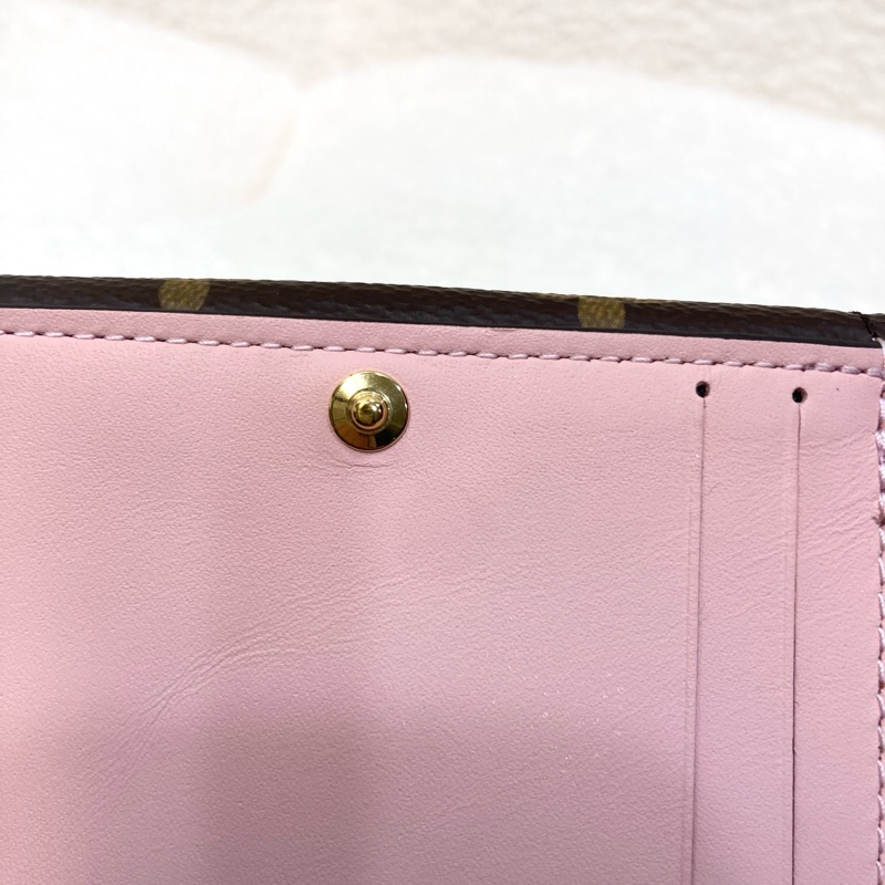 Louis Vuitton 路易威登 Monogram原花 Celeste粉內裏三折短夾 經典信封扣式錢包 M81665-14