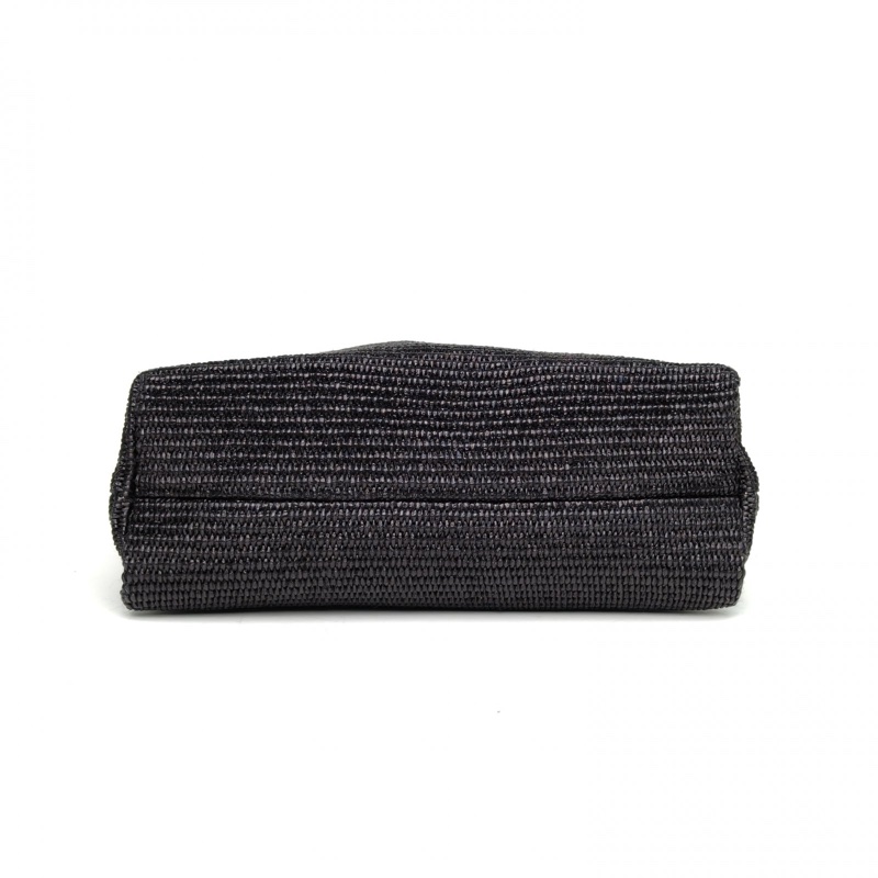 MARNI 黑色草編刺繡logo托特包手提單肩包-3