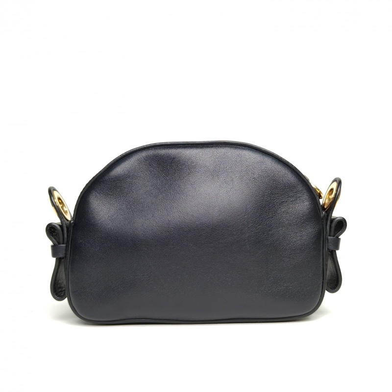 CHLOE 黑色牛皮小馬刺繡鉚釘相機包斜挎包-2