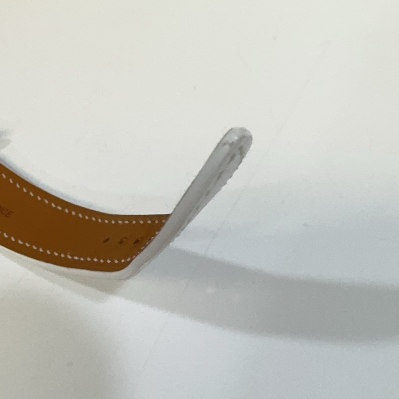 Hermes 銀色錶框拼白色牛皮錶帶Heure H 25mm腕錶-16