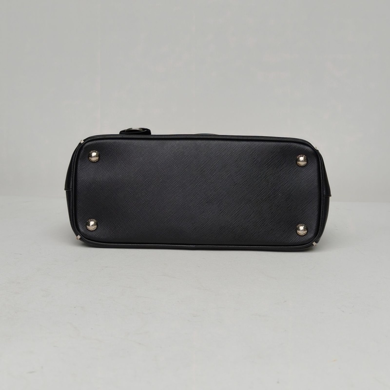 PRADA Galleria殺手包中號黑色牛皮銀扣肩背包-3