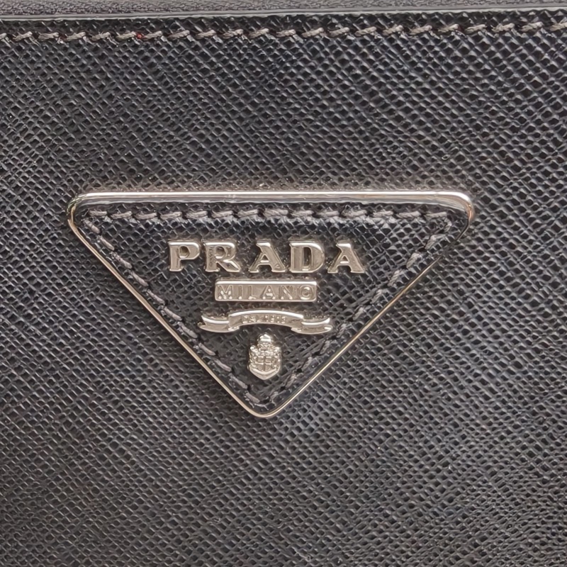 PRADA Galleria殺手包中號黑色牛皮銀扣肩背包-4