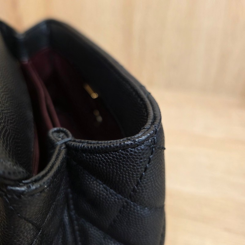 [夯貨經典款,現省3.5萬🥰] Chanel香奈兒 黑荔枝皮淡金釦CoCo Handle手提肩斜背包-15