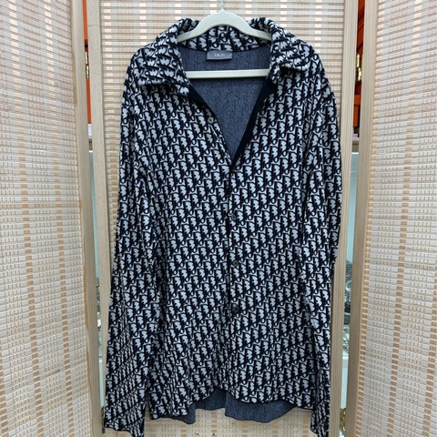 DIOR迪奧 經典老花滿印長袖襯衫 XS碼