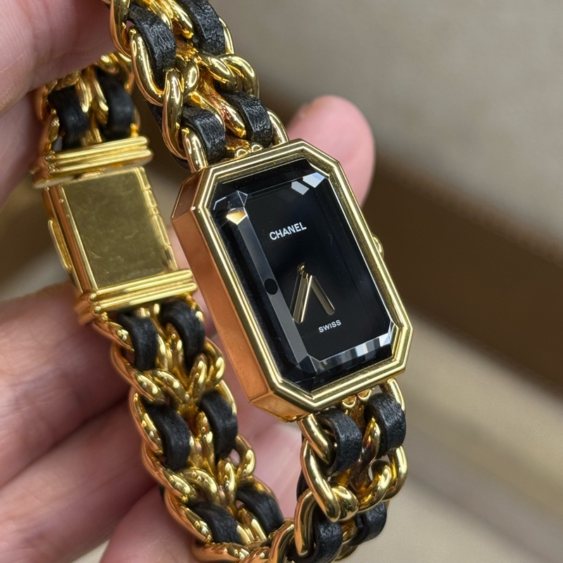 上架中🔑Chanel 黑金Premiere首映皮穿鍊腕錶/L號-2