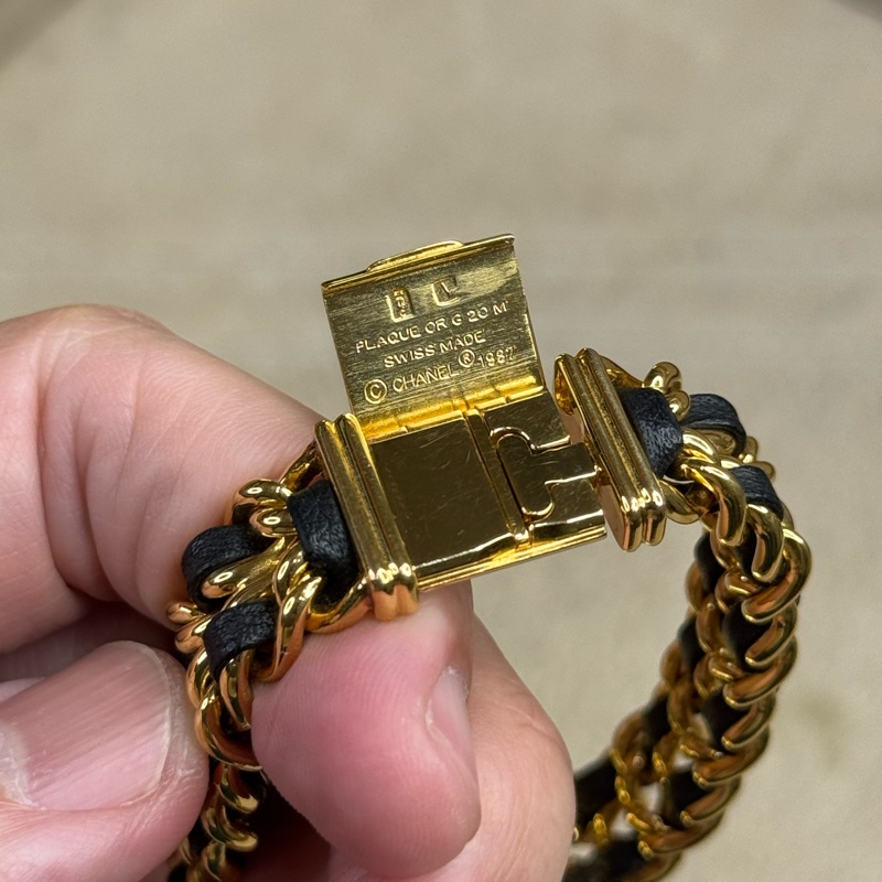 上架中🔑Chanel 黑金Premiere首映皮穿鍊腕錶/L號-12