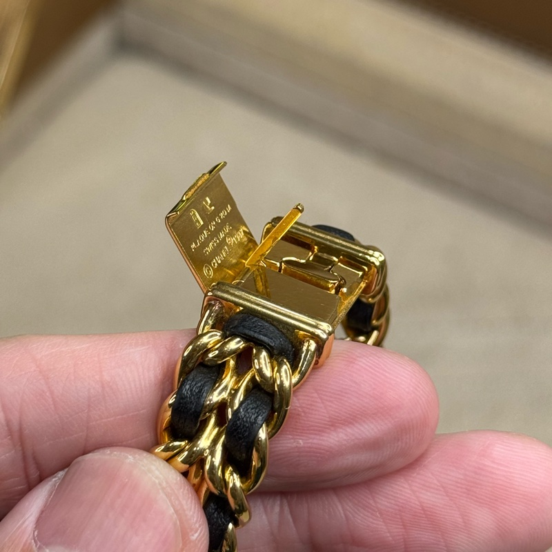 上架中🔑Chanel 黑金Premiere首映皮穿鍊腕錶/L號-13