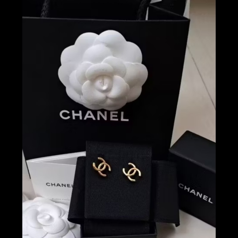 Chanel 全新 雙C秀美金色耳環-0