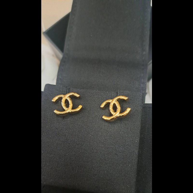 Chanel 全新 雙C秀美金色耳環-1