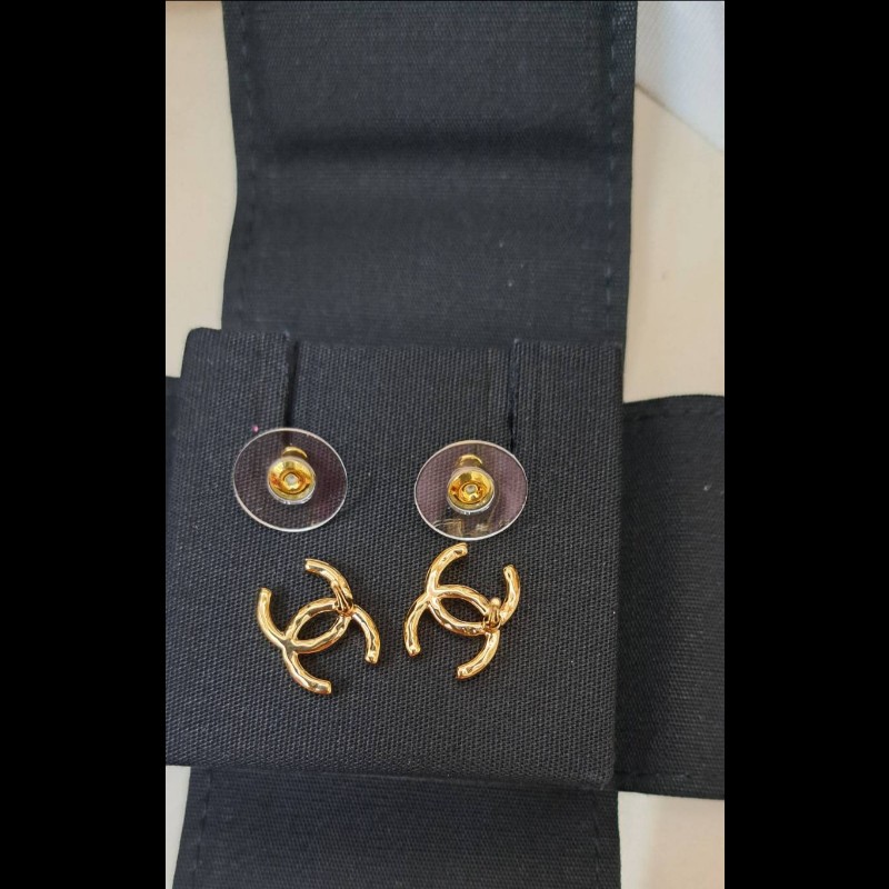 Chanel 全新 雙C秀美金色耳環-4