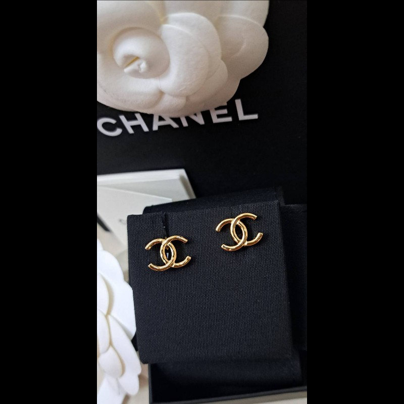 Chanel 全新 雙C秀美金色耳環-5