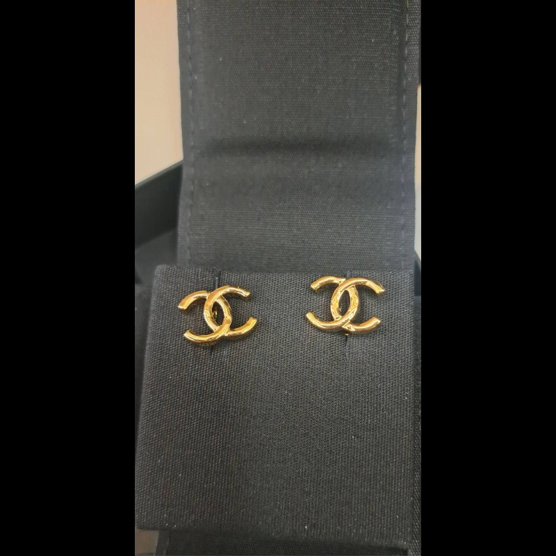 Chanel 全新 雙C秀美金色耳環-7