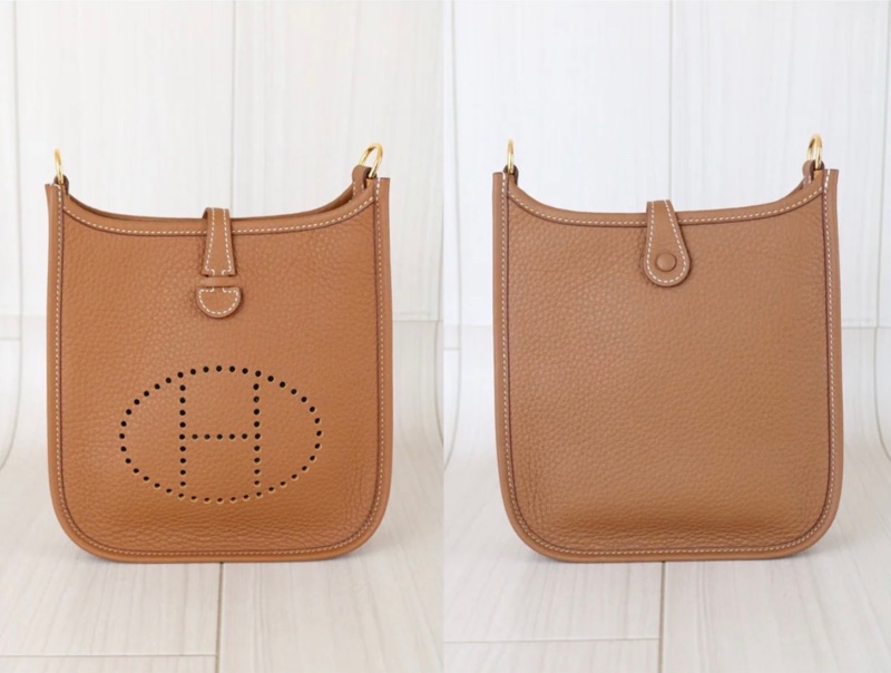 「JL精品代購」極新 Hermes Mini evelyne 金棕金釦-2