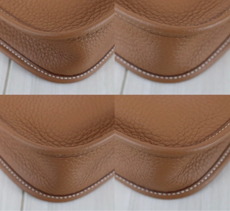 「JL精品代購」極新 Hermes Mini evelyne 金棕金釦-6