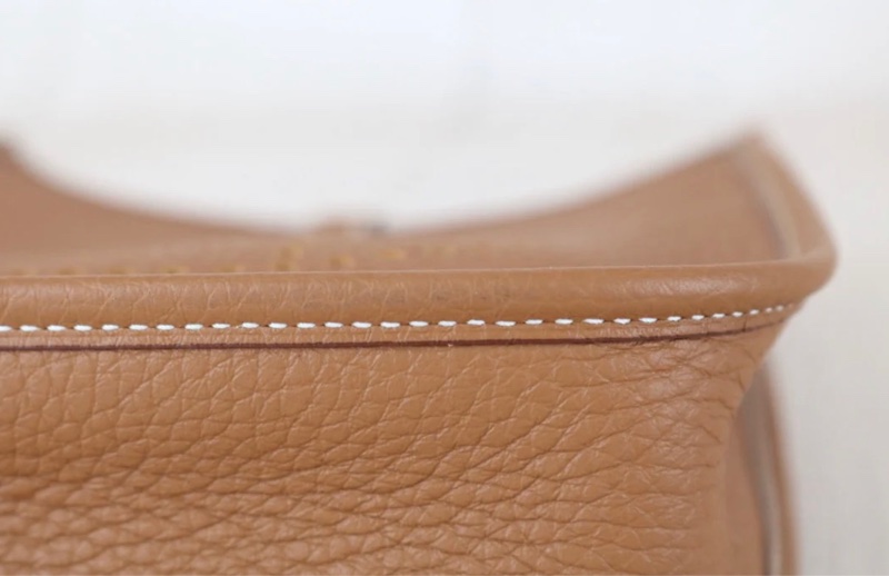 「JL精品代購」極新 Hermes Mini evelyne 金棕金釦-10