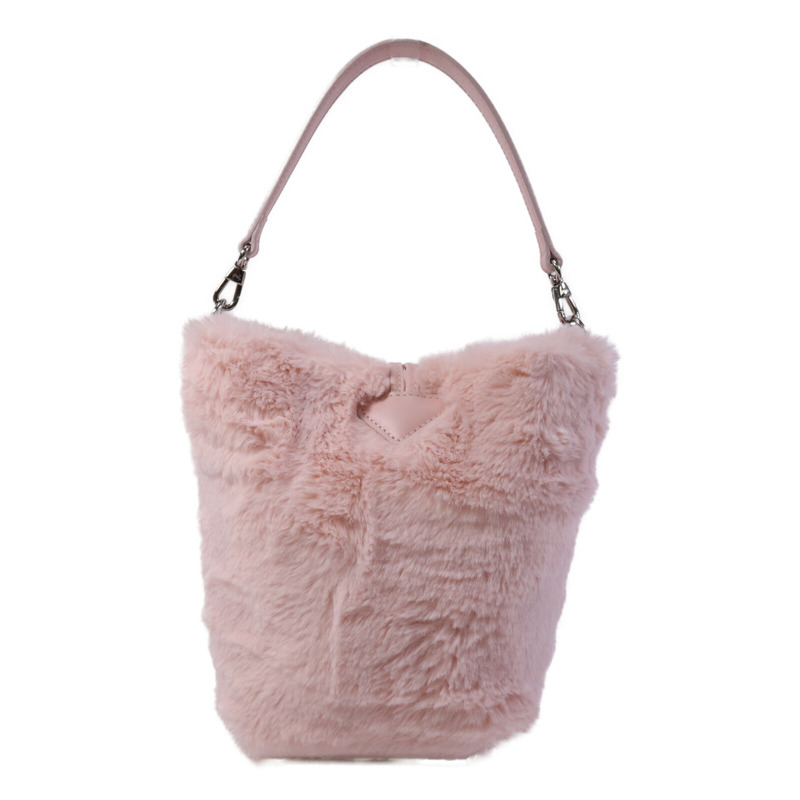 Longchamp 毛茸Shoulder Bag銀扣手挽肩背兩用袋-1