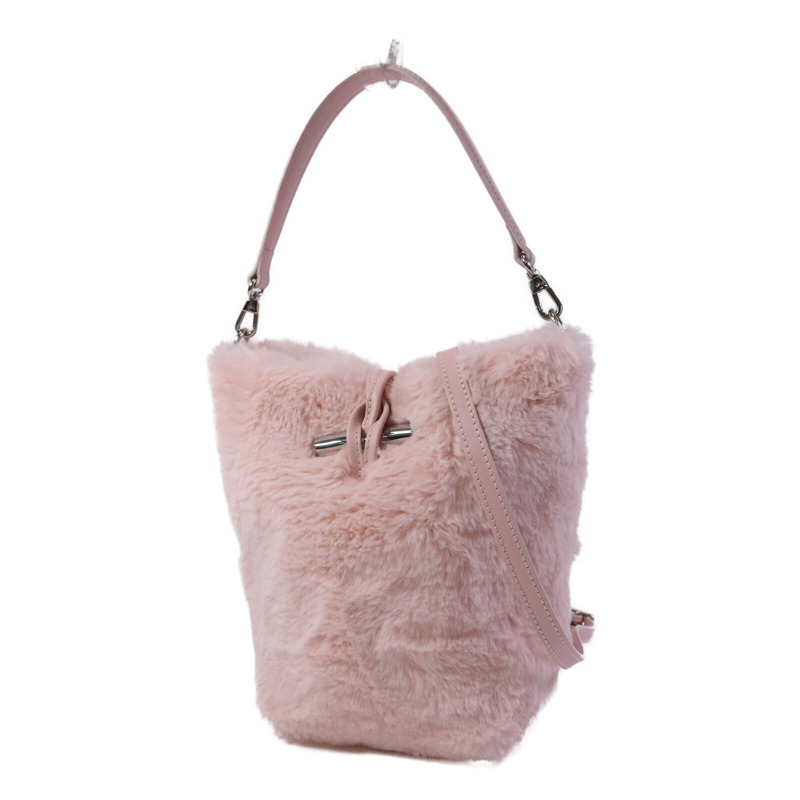 Longchamp 毛茸Shoulder Bag銀扣手挽肩背兩用袋-2