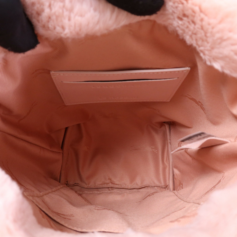 Longchamp 毛茸Shoulder Bag銀扣手挽肩背兩用袋-4