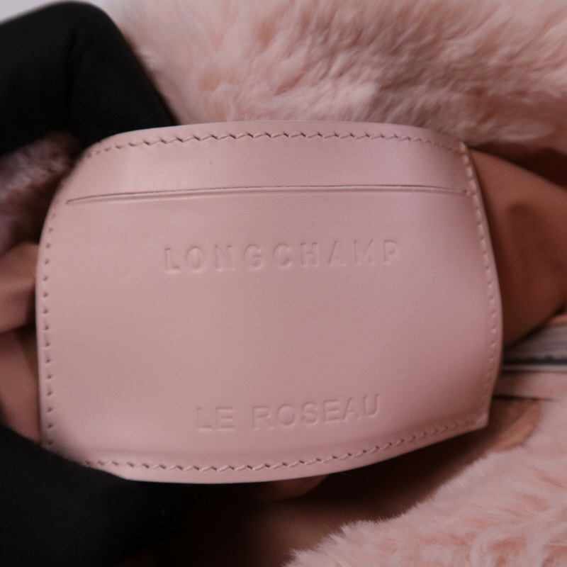 Longchamp 毛茸Shoulder Bag銀扣手挽肩背兩用袋-5