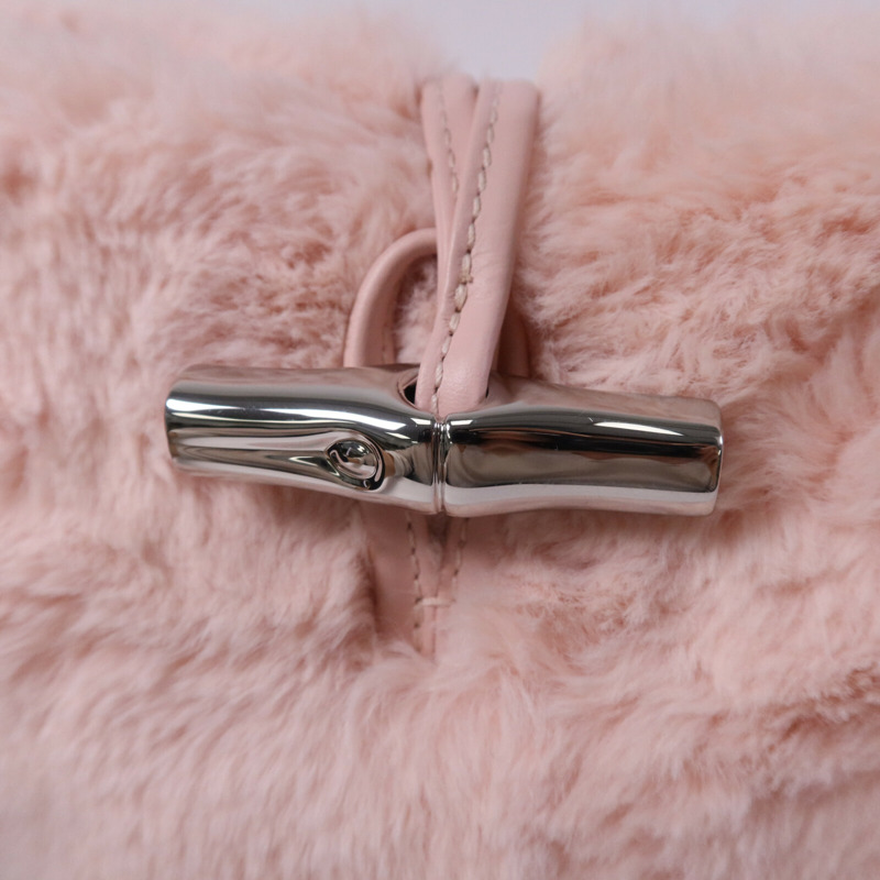 Longchamp 毛茸Shoulder Bag銀扣手挽肩背兩用袋-6