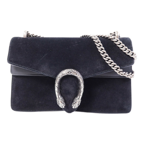 GUCCI 牛皮/麂皮皮革Dionysus銀扣鏈帶肩背袋