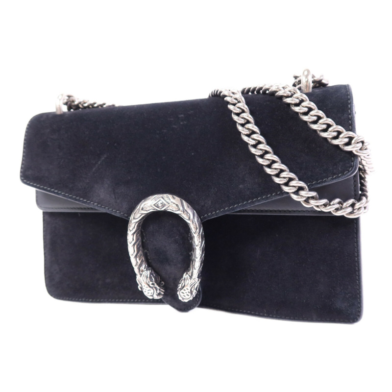 GUCCI 牛皮/麂皮皮革Dionysus銀扣鏈帶肩背袋-2