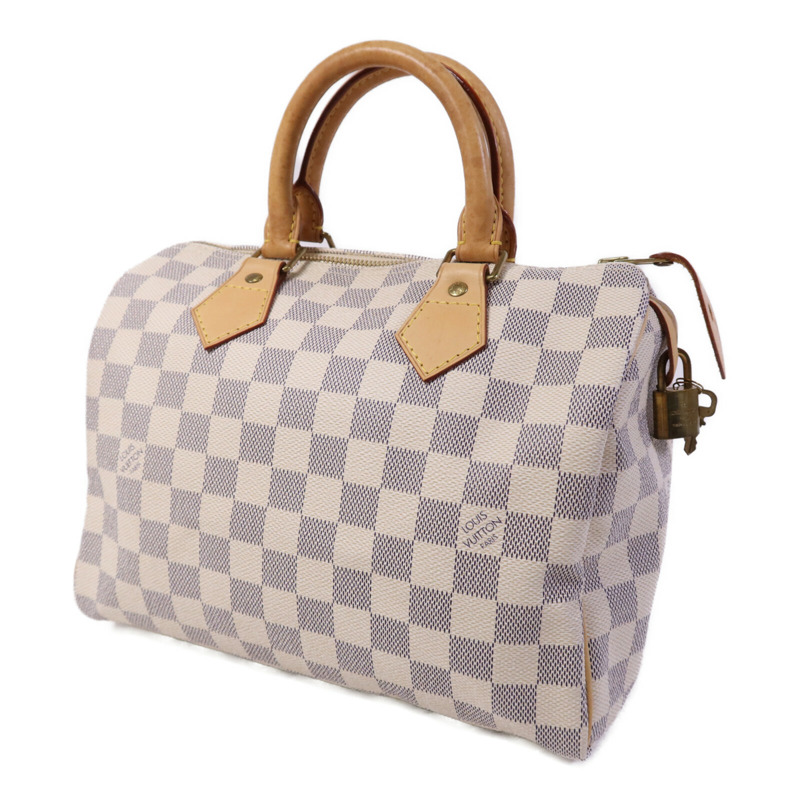 LOUIS VUITTON Damier Azur Speedy 25金扣手挽袋-2