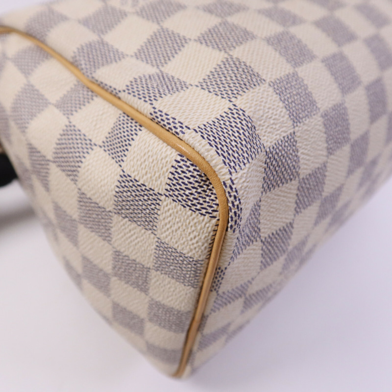 LOUIS VUITTON Damier Azur Speedy 25金扣手挽袋-11
