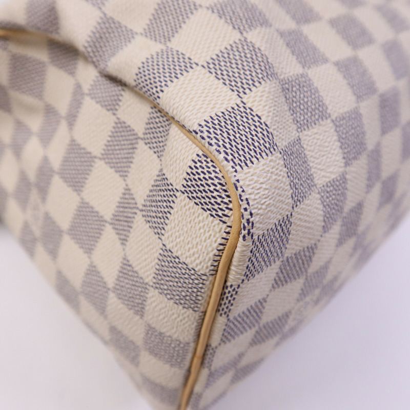 LOUIS VUITTON Damier Azur Speedy 25金扣手挽袋-13