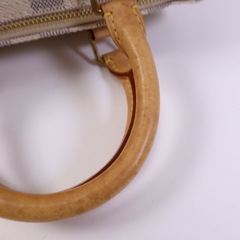 LOUIS VUITTON Damier Azur Speedy 25金扣手挽袋-15