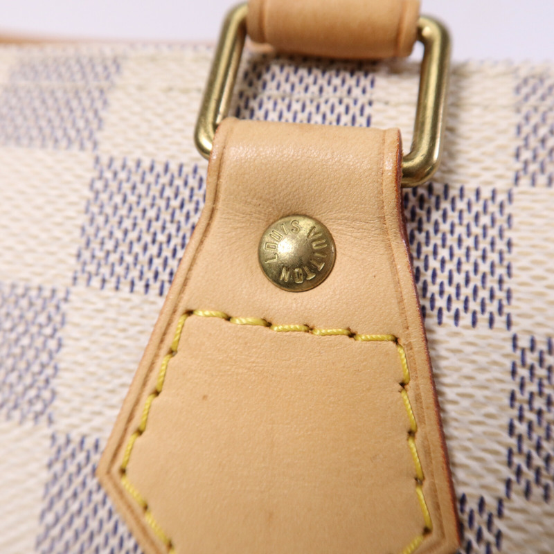 LOUIS VUITTON Damier Azur Speedy 25金扣手挽袋-20