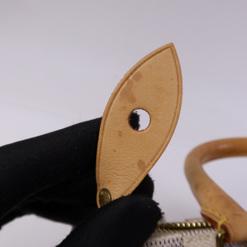 LOUIS VUITTON Damier Azur Speedy 25金扣手挽袋-21