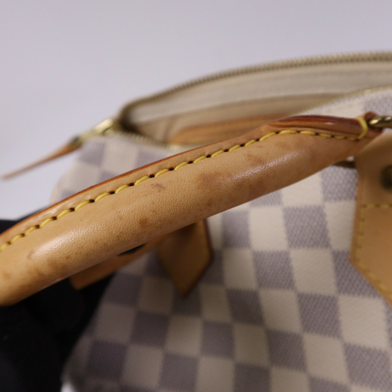 LOUIS VUITTON Damier Azur Speedy 25金扣手挽袋-22