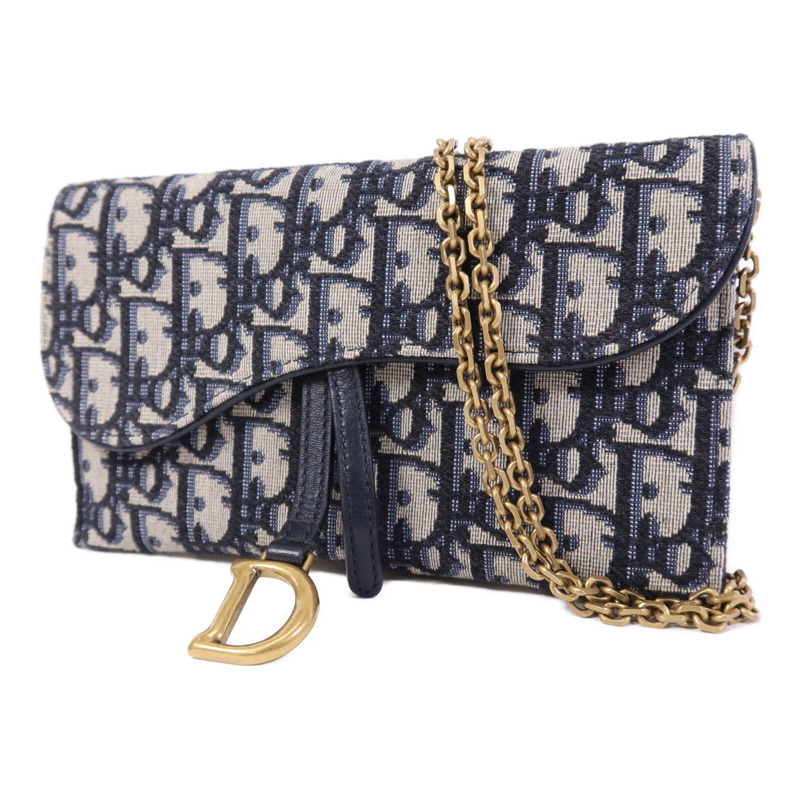 Dior 帆布Dior Oblique金扣鏈帶肩背袋-2