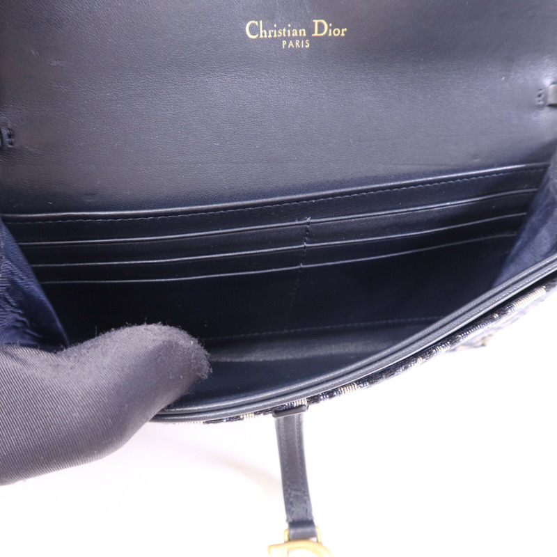 Dior 帆布Dior Oblique金扣鏈帶肩背袋-4
