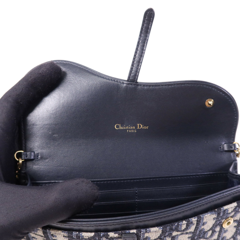 Dior 帆布Dior Oblique金扣鏈帶肩背袋-13