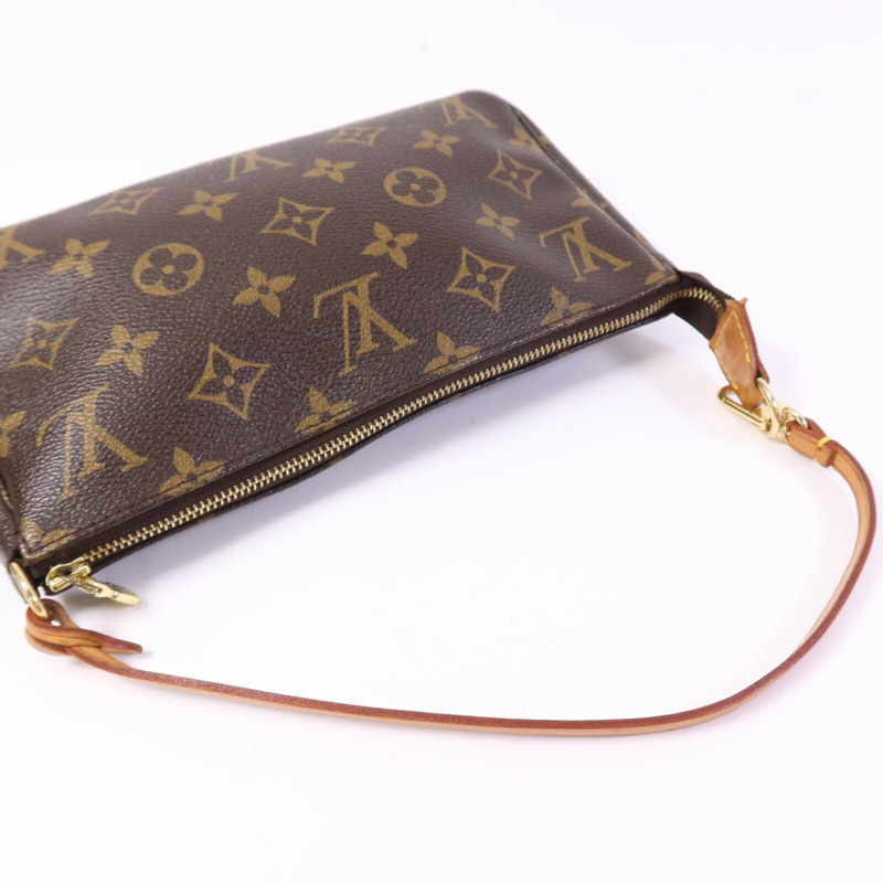 LOUIS VUITTON Monogram Pochette Accessoires金扣手挽袋-9