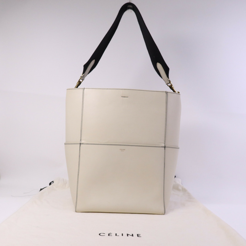 CELINE 牛皮皮革Sangle Bucket金扣手挽袋-9