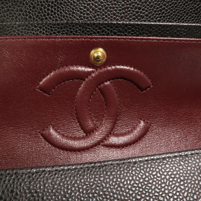 CHANEL 牛皮皮革Classic 25金扣鏈帶肩背袋-8