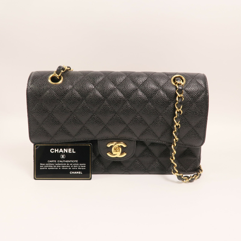 CHANEL 牛皮皮革Classic 25金扣鏈帶肩背袋-11