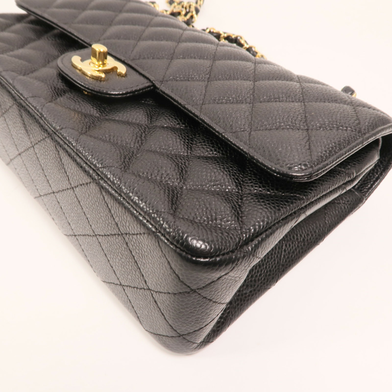 CHANEL 牛皮皮革Classic 25金扣鏈帶肩背袋-12