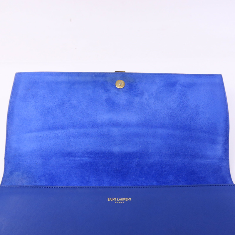 YVES SAINT LAURENT 牛皮皮革Clutch金扣手拿包-14
