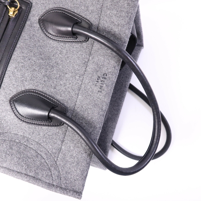 CELINE 羊毛Phantom Luggage金扣手挽袋-8