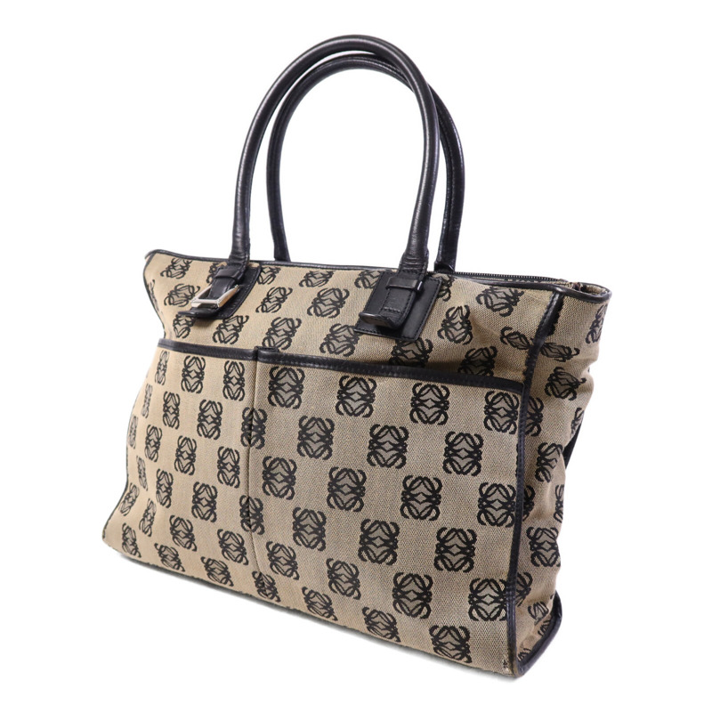 LOEWE 帆布Hand Bag銀扣手挽袋-2