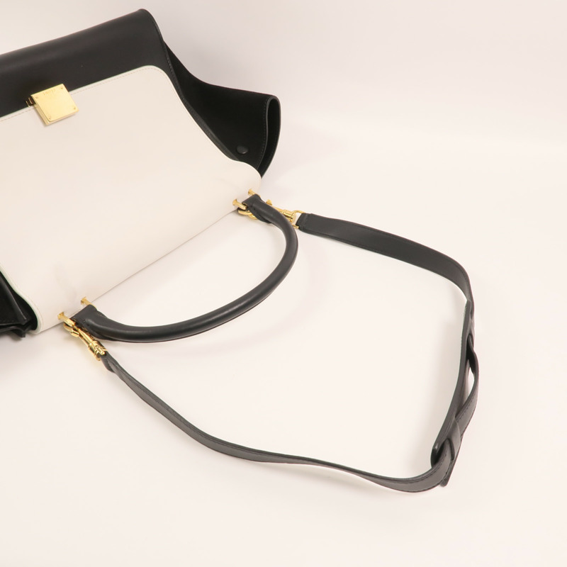 CELINE 牛皮皮革Trapeze金扣手挽肩背兩用袋-7