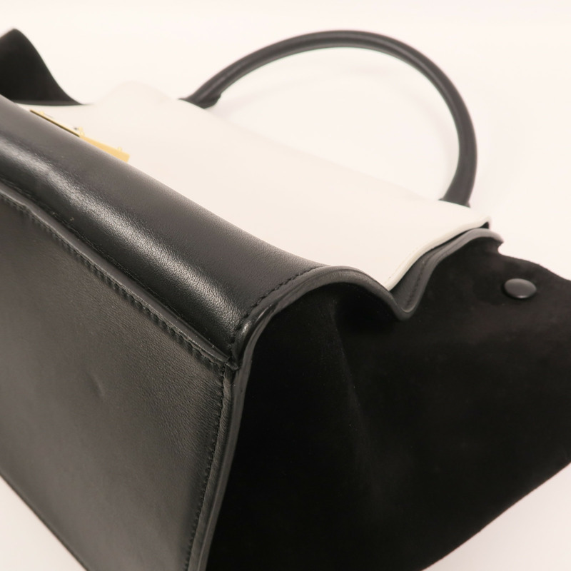 CELINE 牛皮皮革Trapeze金扣手挽肩背兩用袋-9