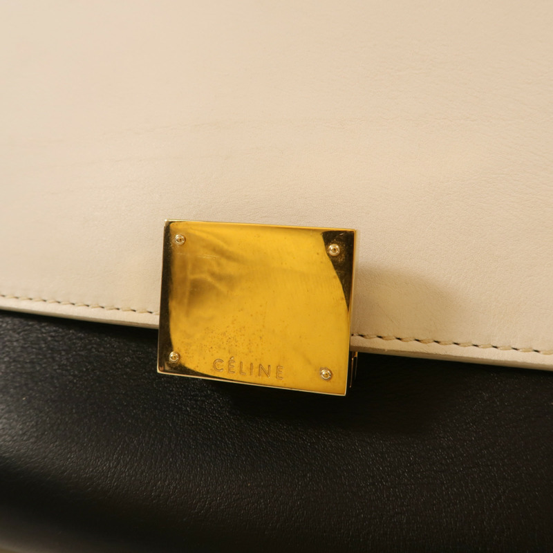 CELINE 牛皮皮革Trapeze金扣手挽肩背兩用袋-14